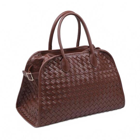 NEW URBAN EXPRESSIONS rhonda woven tote in chocolate